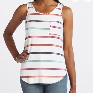 Market & Spruce Striped Knit Tank M